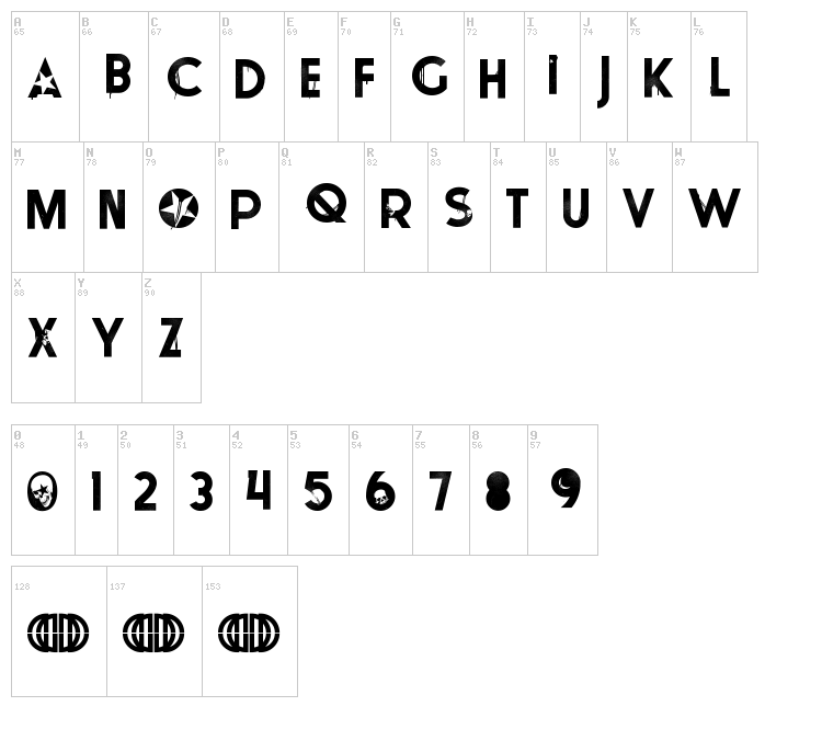Tokyo Pop Star font map